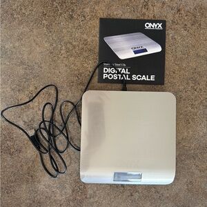 New in Box Onyx Digital postal scale / food scale - 5LBs stainless steel silver